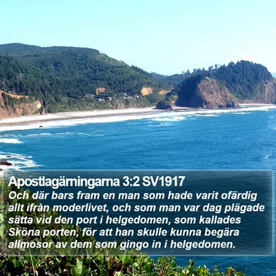 Apostlagärningarna 3:2 SV1917 Bible Verse Image