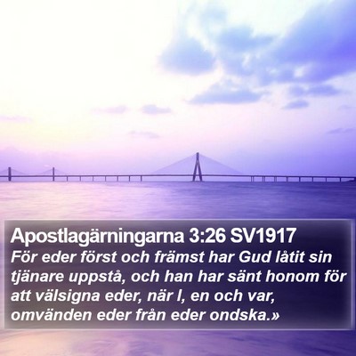 Apostlagärningarna 3:26 SV1917 Bible Verse Image