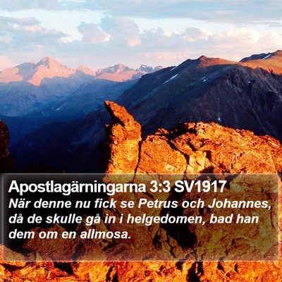 Apostlagärningarna 3:3 SV1917 Bible Verse Image