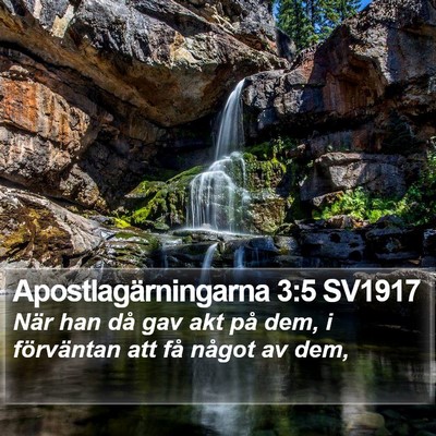 Apostlagärningarna 3:5 SV1917 Bible Verse Image