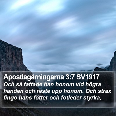 Apostlagärningarna 3:7 SV1917 Bible Verse Image