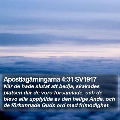 Apostlagärningarna 4:31 SV1917 Bible Verse Image
