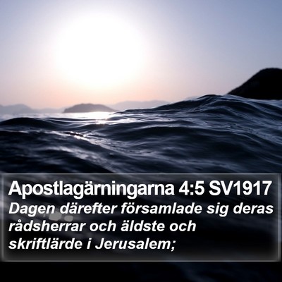 Apostlagärningarna 4:5 SV1917 Bible Verse Image