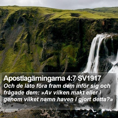 Apostlagärningarna 4:7 SV1917 Bible Verse Image