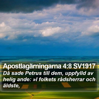 Apostlagärningarna 4:8 SV1917 Bible Verse Image