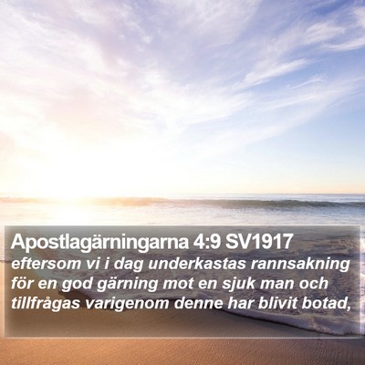 Apostlagärningarna 4:9 SV1917 Bible Verse Image