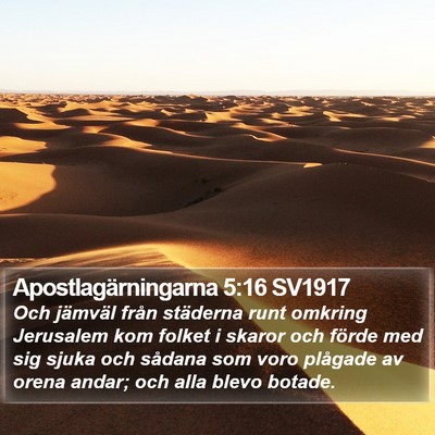 Apostlagärningarna 5:16 SV1917 Bible Verse Image