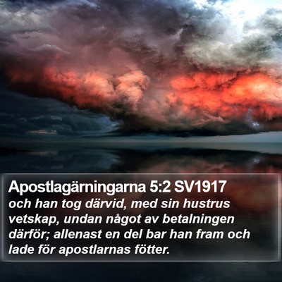 Apostlagärningarna 5:2 SV1917 Bible Verse Image