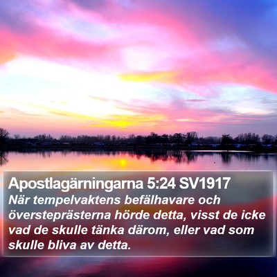 Apostlagärningarna 5:24 SV1917 Bible Verse Image