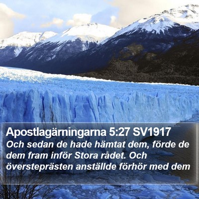 Apostlagärningarna 5:27 SV1917 Bible Verse Image
