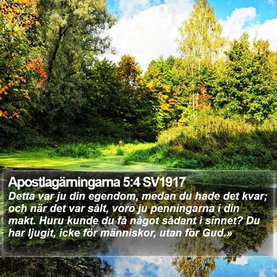 Apostlagärningarna 5:4 SV1917 Bible Verse Image