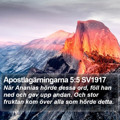 Apostlagärningarna 5:5 SV1917 Bible Verse Image