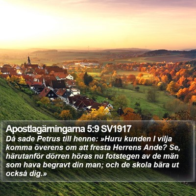 Apostlagärningarna 5:9 SV1917 Bible Verse Image