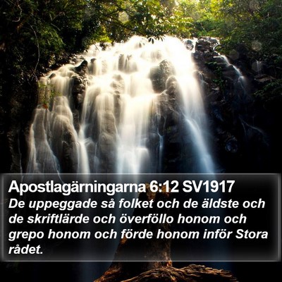 Apostlagärningarna 6:12 SV1917 Bible Verse Image