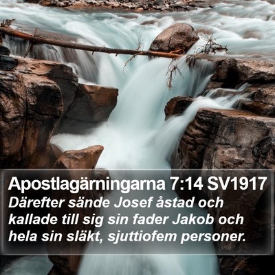 Apostlagärningarna 7:14 SV1917 Bible Verse Image