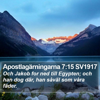 Apostlagärningarna 7:15 SV1917 Bible Verse Image