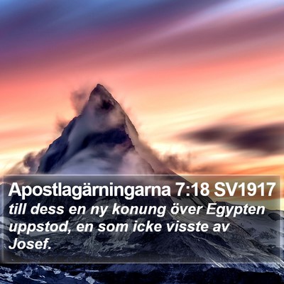 Apostlagärningarna 7:18 SV1917 Bible Verse Image