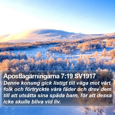 Apostlagärningarna 7:19 SV1917 Bible Verse Image