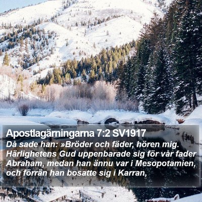 Apostlagärningarna 7:2 SV1917 Bible Verse Image