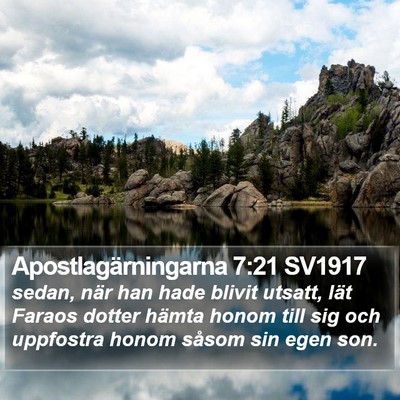 Apostlagärningarna 7:21 SV1917 Bible Verse Image