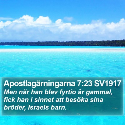 Apostlagärningarna 7:23 SV1917 Bible Verse Image