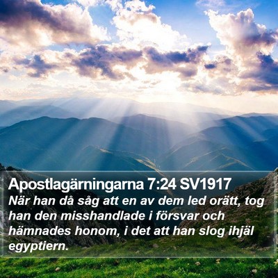 Apostlagärningarna 7:24 SV1917 Bible Verse Image