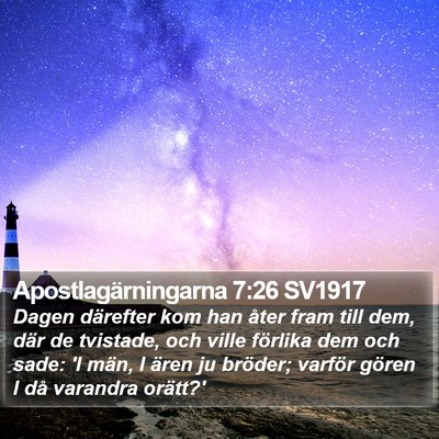 Apostlagärningarna 7:26 SV1917 Bible Verse Image