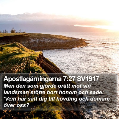 Apostlagärningarna 7:27 SV1917 Bible Verse Image