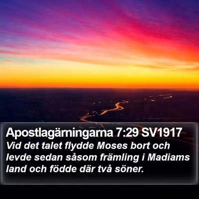 Apostlagärningarna 7:29 SV1917 Bible Verse Image