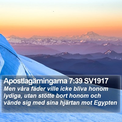 Apostlagärningarna 7:39 SV1917 Bible Verse Image