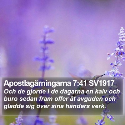 Apostlagärningarna 7:41 SV1917 Bible Verse Image