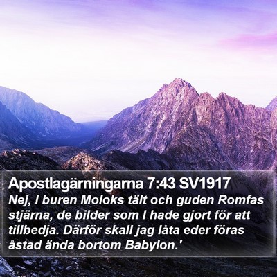 Apostlagärningarna 7:43 SV1917 Bible Verse Image