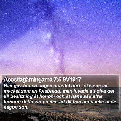 Apostlagärningarna 7:5 SV1917 Bible Verse Image