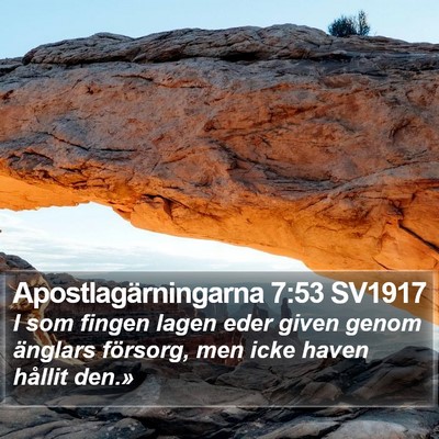 Apostlagärningarna 7:53 SV1917 Bible Verse Image