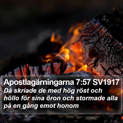 Apostlagärningarna 7:57 SV1917 Bible Verse Image