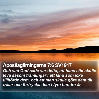 Apostlagärningarna 7:6 SV1917 Bible Verse Image