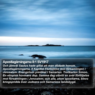 Apostlagärningarna 8:1 SV1917 Bible Verse Image