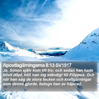 Apostlagärningarna 8:13 SV1917 Bible Verse Image