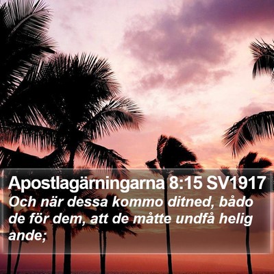 Apostlagärningarna 8:15 SV1917 Bible Verse Image