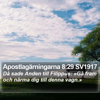 Apostlagärningarna 8:29 SV1917 Bible Verse Image
