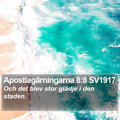 Apostlagärningarna 8:8 SV1917 Bible Verse Image