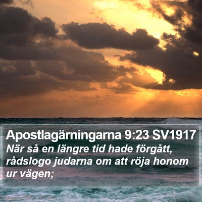 Apostlagärningarna 9:23 SV1917 Bible Verse Image