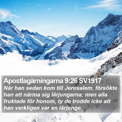 Apostlagärningarna 9:26 SV1917 Bible Verse Image