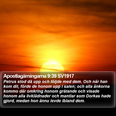Apostlagärningarna 9:39 SV1917 Bible Verse Image