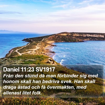 Daniel 11:23 SV1917 Bible Verse Image