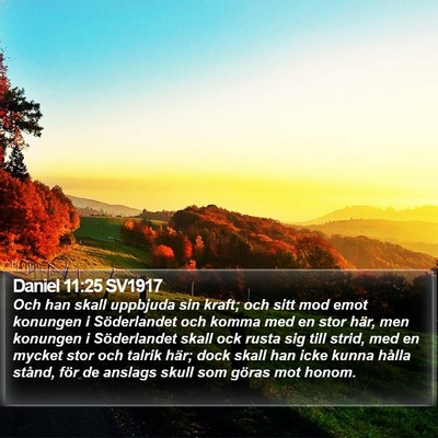Daniel 11:25 SV1917 Bible Verse Image