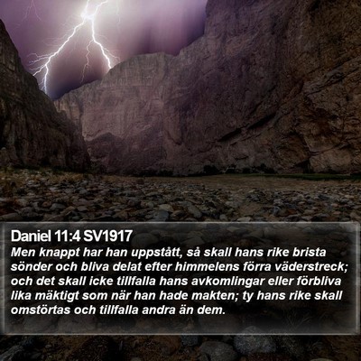 Daniel 11:4 SV1917 Bible Verse Image