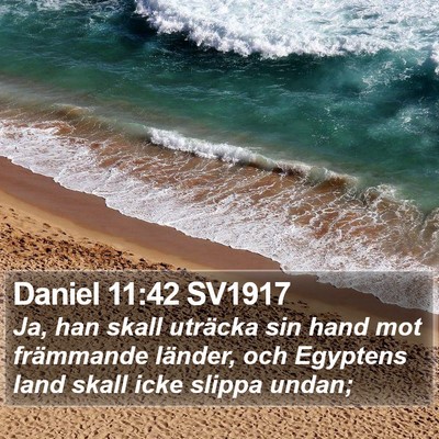 Daniel 11:42 SV1917 Bible Verse Image