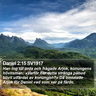 Daniel 2:15 SV1917 Bible Verse Image