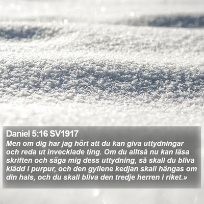 Daniel 5:16 SV1917 Bible Verse Image